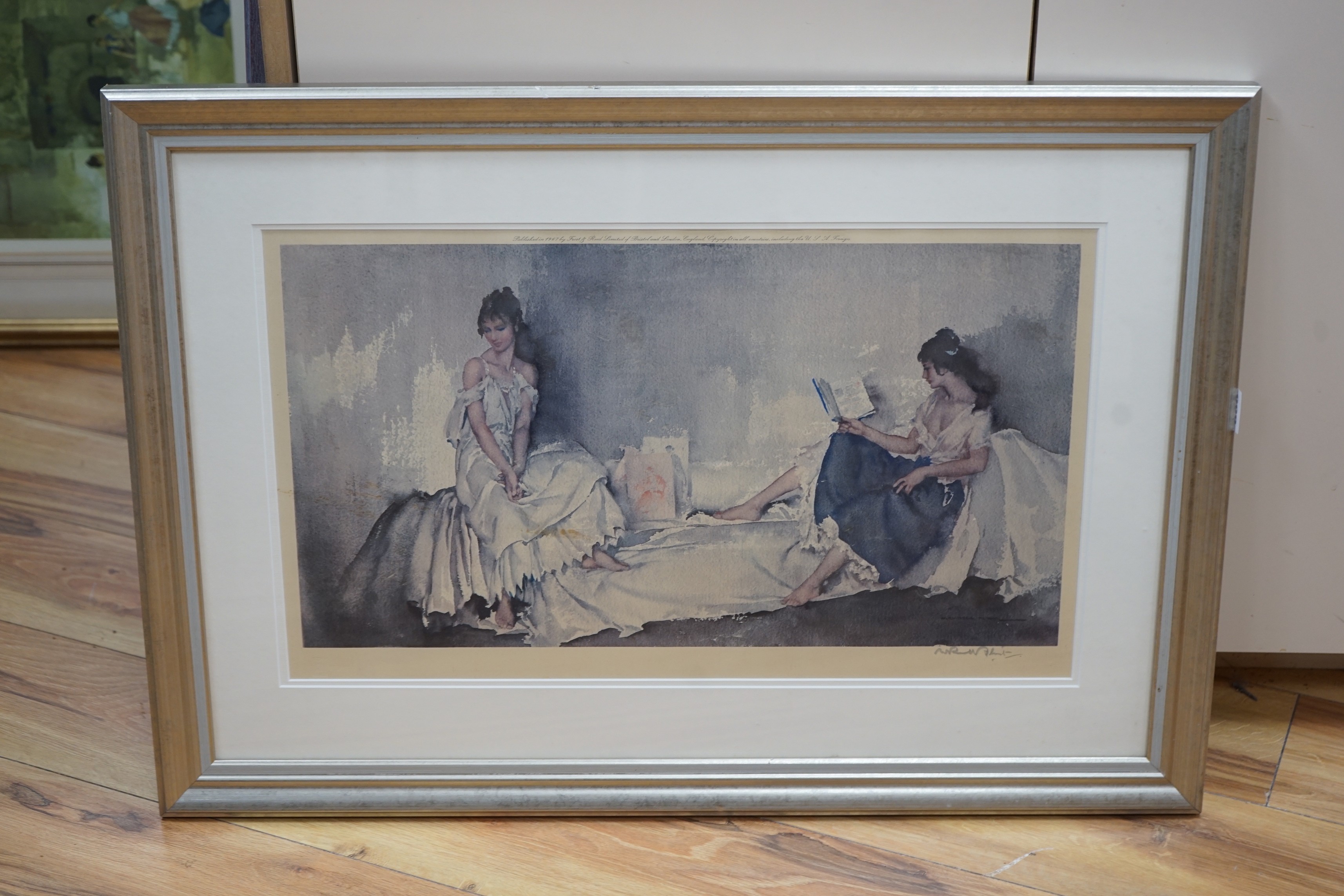 William Russell Flint, three limited edition prints, ‘Act II Scene I’, 'Under the Palace Terrace, Compiegne' and 'Carlotta on the Loire', signed in pencilled or numbered, largest 50 x 68cm